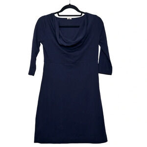 J. Crew Women’s XXS Navy Blue Cowl Neck Cotton Dress